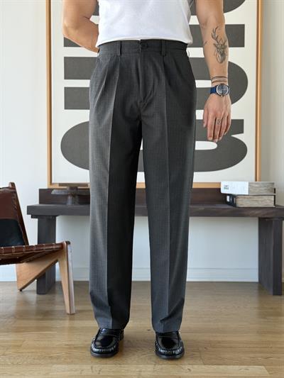 Eris Çizgili Antrasit Baggy Pantolon