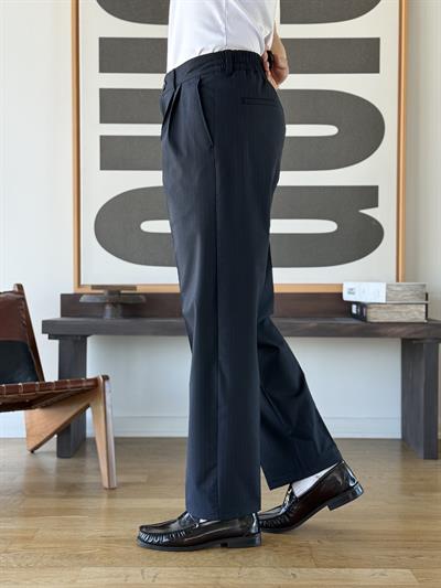 Eris Çizgili Lacivert Baggy Pantolon