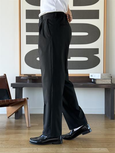 Eris Çizgili Siyah Baggy Pantolon