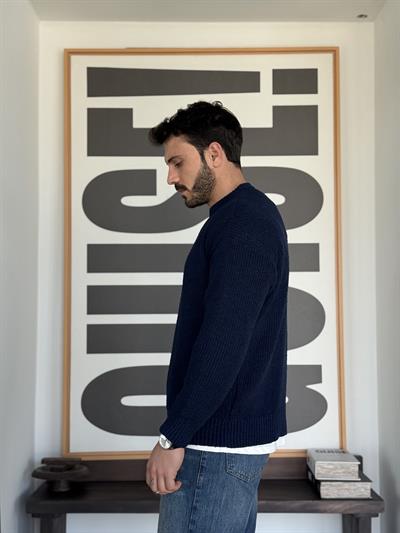 Erwan Örme Lacivert Triko