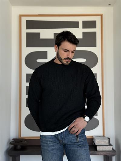 Erwan Örme Siyah Triko