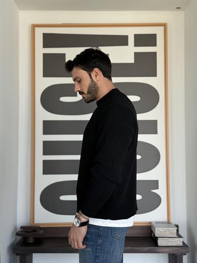 Erwan Örme Siyah Triko