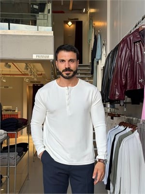 Falk Ekru Henley Yaka Sweat