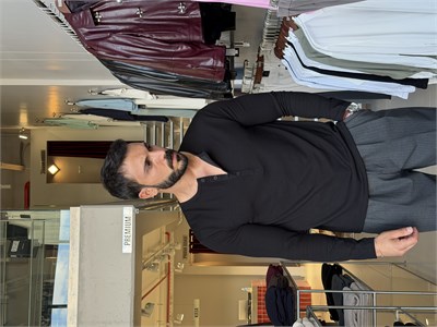 Falk Siyah Henley Yaka  Sweat