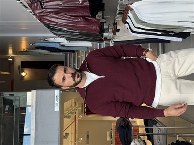 Felix Bordo Fermuarlı Dik Yaka Triko