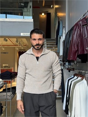 Felix Vizon Fermuarlı Dik Yaka Triko