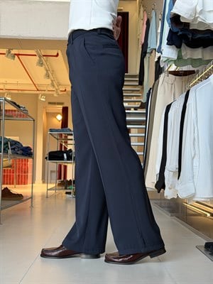 Flare Twill Lacivert Pantolon