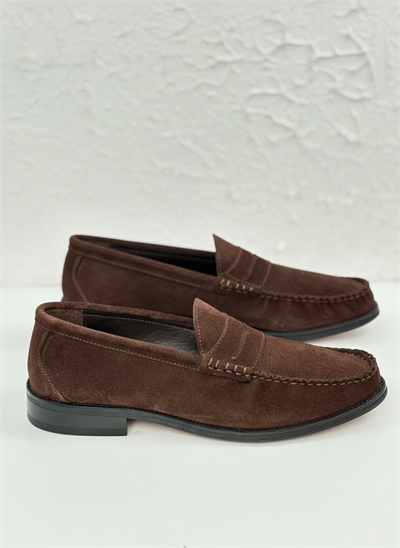 Handmade Loafer Kahve Süet Ayakkabı