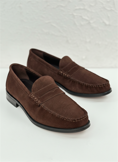 Handmade Loafer Kahve Süet Ayakkabı