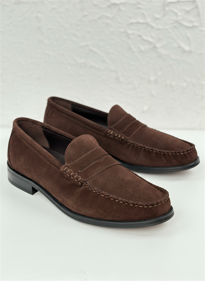 Handmade Loafer Kahve Süet Ayakkabı