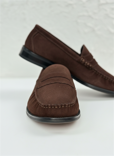 Handmade Loafer Kahve Süet Ayakkabı