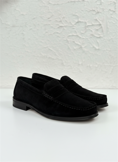 Handmade Loafer Siyah Süet Ayakkabı