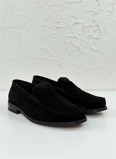 Handmade Loafer Siyah Süet Ayakkabı