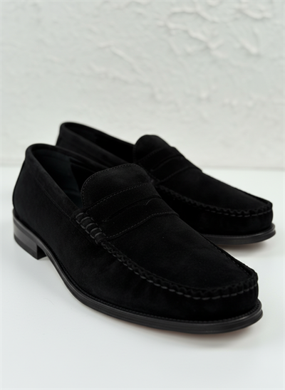Handmade Loafer Siyah Süet Ayakkabı