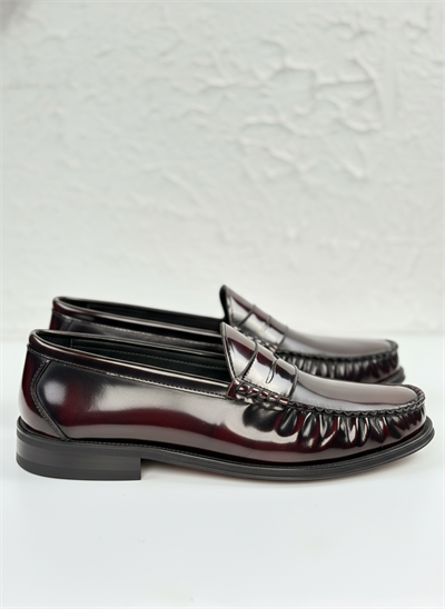 Handmade Makosen Bordo Deri Ayakkabı