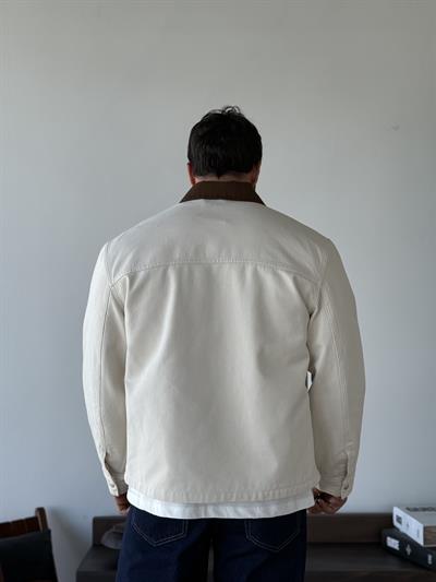 Jeanova Krem Denim Ceket/Mont