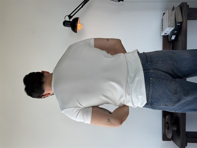 Knit Modal Henley Beyaz Tişört