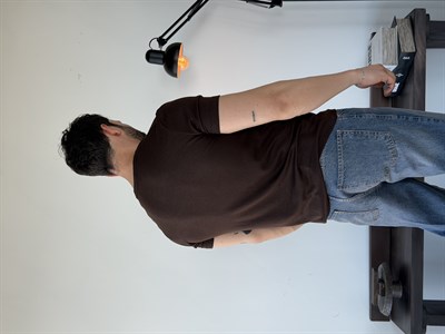 Knit Modal Henley Kahve Tişört