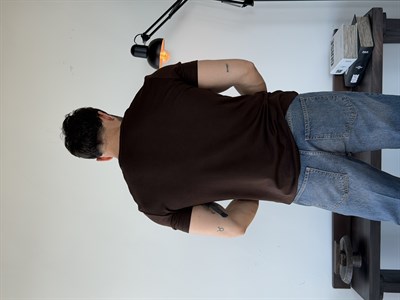 Knit Modal Henley Kahve Tişört