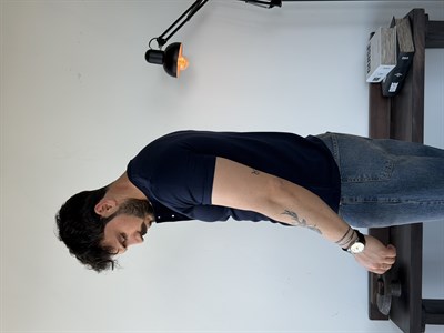 Knit Modal Henley Lacivert Tişört