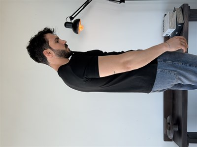 Knit Modal Henley Siyah Tişört