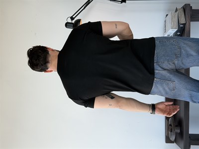 Knit Modal Henley Siyah Tişört