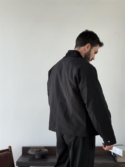 Leva Siyah Half Trençkot
