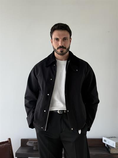 Leva Siyah Half Trençkot