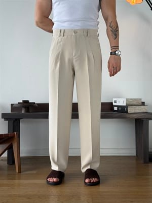 Linda Double Bej Baggy Pantolon