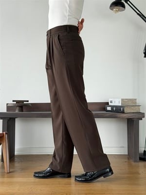 Twill BRrown Baggy Pantolon
