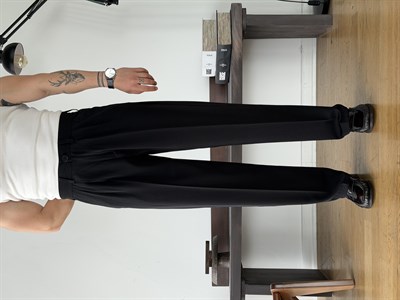 Twill Black Baggy Pantolon