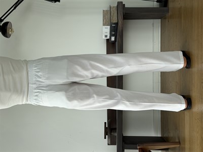 Linora Beyaz Viscon Keten Baggy Pantolon 
