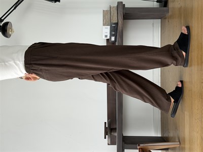 Linora Kahve Viscon Keten Baggy Pantolon 