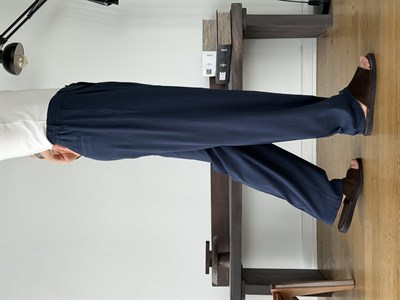 Linora Lacivert Viscon Keten Baggy Pantolon 
