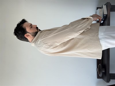 Lorenti Linen Karışımlı Bej Gömlek