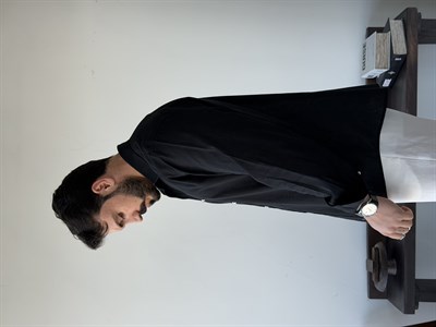Lorenti Linen Karışımlı Siyah Gömlek