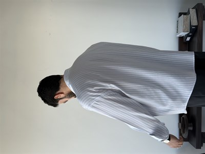 Lorien Oversize Çizgili Viscon Keten Beyaz Gömlek