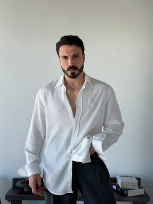 Lunel Tensel Beyaz Gömlek