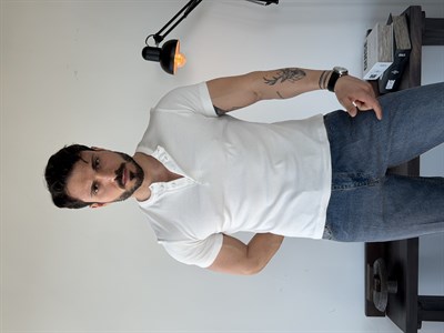 Next Fitilli Henley Ekru Tişört
