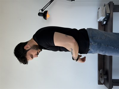 Next Fitilli Henley Siyah Tişört