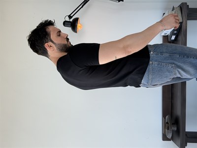 Next Fitilli Henley Siyah Tişört