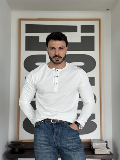 Oblea Henley  Beyaz Sweat