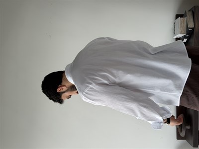Ohio Yarı Oversize %100 Pamuk Beyaz Gömlek