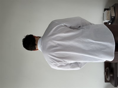 Ohio Yarı Oversize %100 Pamuk Beyaz Gömlek