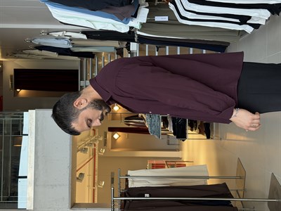 Ohio Yarı Oversize %100 Pamuk Bordo Gömlek