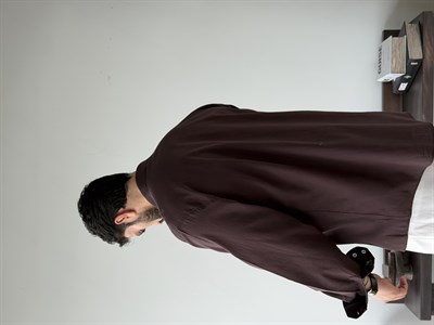 Ohio Yarı Oversize %100 Pamuk Kahve Gömlek