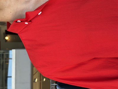 Ohio Yarı Oversize %100 Pamuk Kırmızı Gömlek