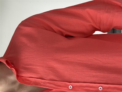 Ohio Yarı Oversize %100 Pamuk Nar Çiçeği Gömlek
