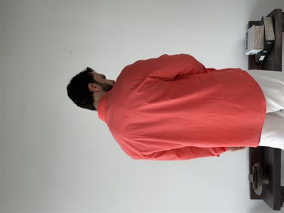 Ohio Yarı Oversize %100 Pamuk Nar Çiçeği Gömlek