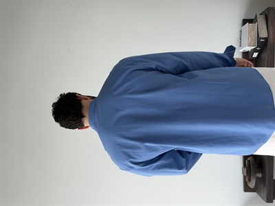 Ohio Yarı Oversize %100 Pamuk Saks Gömlek